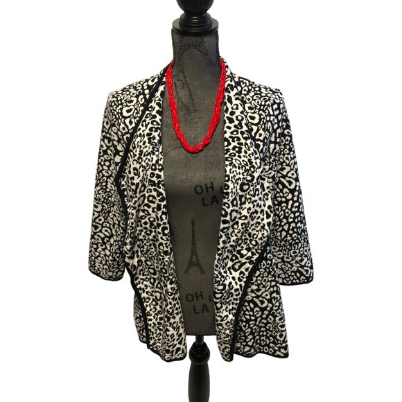 Zebra Open Front Jacket Womens Size XL Animal Print Cotton Cardigan Mob Wife - Picture 3 of 8